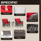 UPTIOT Patio Wicker Rocking Chair with Cushions