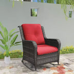 UPTIOT Patio Wicker Rocking Chair with Cushions