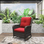 UPTIOT Patio Wicker Rocking Chair with Cushions