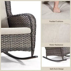UPTIOT Patio Wicker Rocking Chair with Cushions