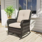 UPTIOT Patio Wicker Rocking Chair with Cushions