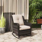 UPTIOT Patio Wicker Rocking Chair with Cushions