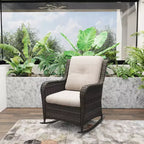 UPTIOT Patio Wicker Rocking Chair with Cushions