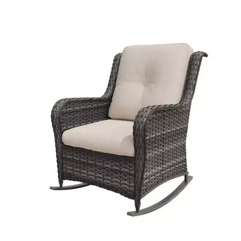 UPTIOT Patio Wicker Rocking Chair with Cushions