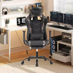 BestMassage Sedia da Gaming Racing da Ufficio con Funzione Massaggio Supporto Lombare in Pelle PU per Adulti