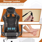 BestMassage Sedia da Gaming Racing da Ufficio con Funzione Massaggio Supporto Lombare in Pelle PU per Adulti