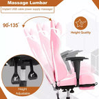 BestMassage Sedia da Gaming Racing da Ufficio con Funzione Massaggio Supporto Lombare in Pelle PU per Adulti