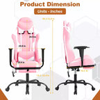 BestMassage Sedia da Gaming Racing da Ufficio con Funzione Massaggio Supporto Lombare in Pelle PU per Adulti