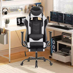 BestMassage Sedia da Gaming Racing da Ufficio con Funzione Massaggio Supporto Lombare in Pelle PU per Adulti