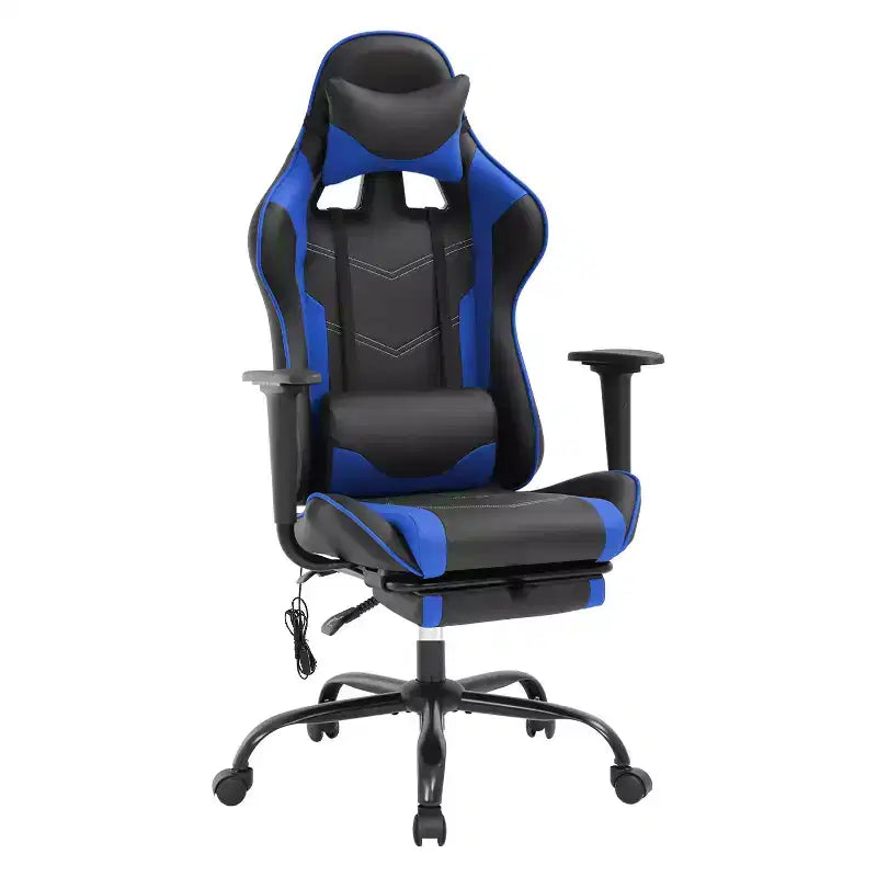 BestMassage Sedia da Gaming Racing da Ufficio con Funzione Massaggio Supporto Lombare in Pelle PU per Adulti