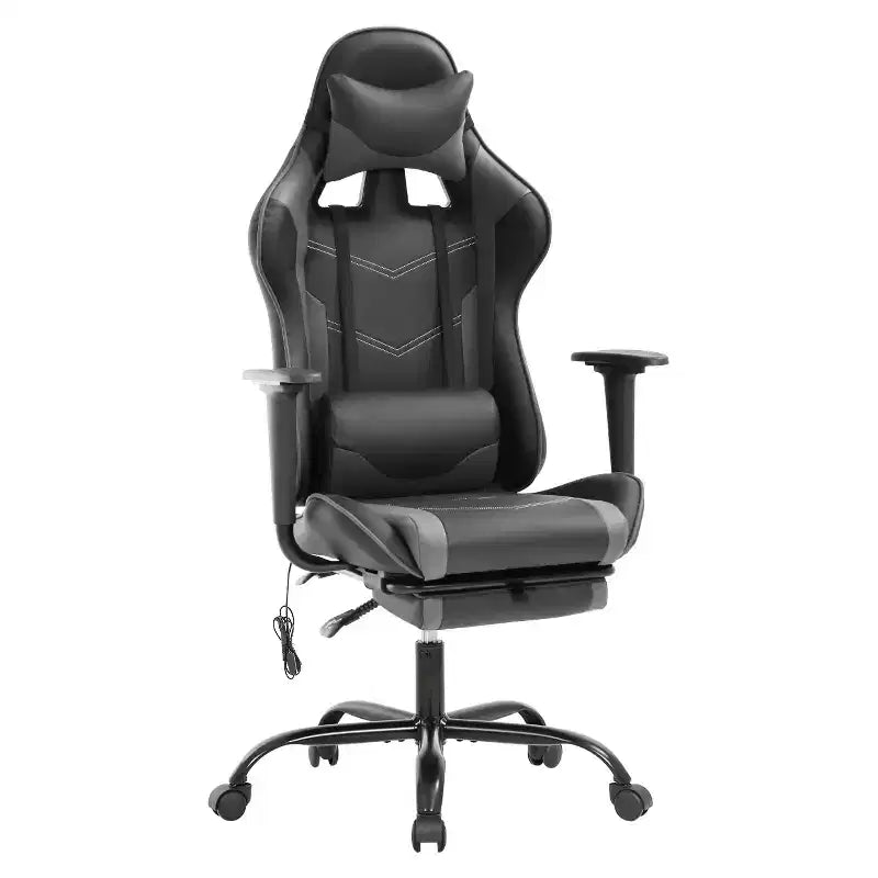 BestMassage Sedia da Gaming Racing da Ufficio con Funzione Massaggio Supporto Lombare in Pelle PU per Adulti