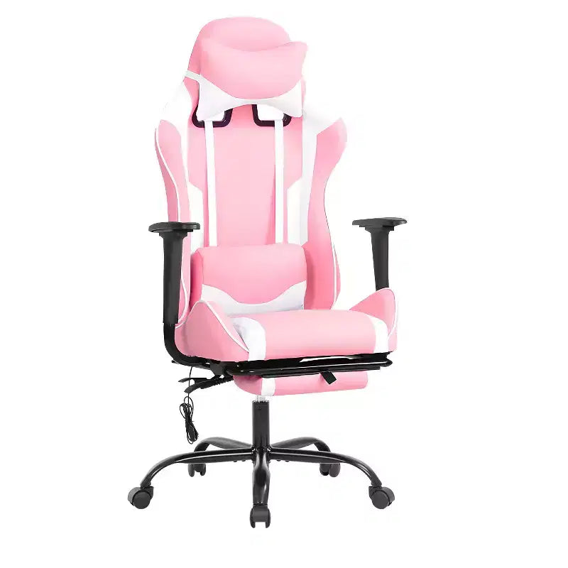 BestMassage Sedia da Gaming Racing da Ufficio con Funzione Massaggio Supporto Lombare in Pelle PU per Adulti