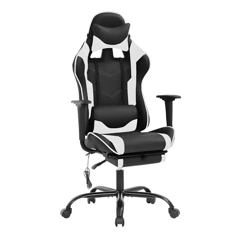 BestMassage Sedia da Gaming Racing da Ufficio con Funzione Massaggio Supporto Lombare in Pelle PU per Adulti