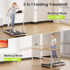 DeerRun A6 Plus Tapis Roulant Pieghevole Sottile 2 in 1 con Inclinazione del 5%, Bluetooth e Telecomando, 136 kg, Modello 2026