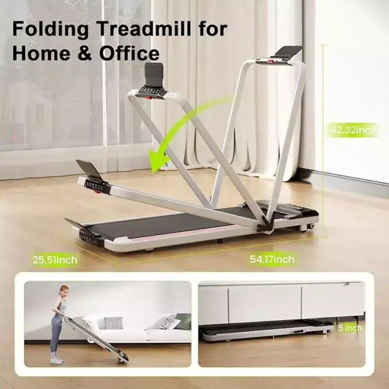DeerRun A6 Plus Tapis Roulant Pieghevole Sottile 2 in 1 con Inclinazione del 5%, Bluetooth e Telecomando, 136 kg, Modello 2026