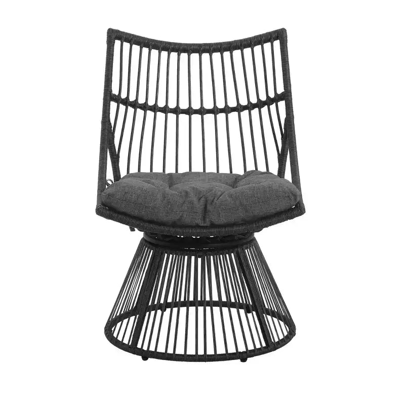 GDFStudio Apulia Bohemian Outdoor Wicker Club Chair with Cushions