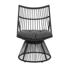 GDFStudio Apulia Bohemian Outdoor Wicker Club Chair with Cushions