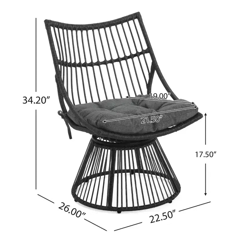 GDFStudio Apulia Bohemian Outdoor Wicker Club Chair with Cushions