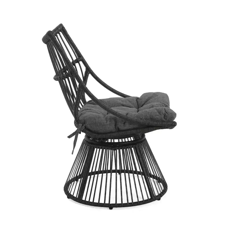 GDFStudio Apulia Bohemian Outdoor Wicker Club Chair with Cushions