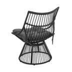 GDFStudio Apulia Bohemian Outdoor Wicker Club Chair with Cushions