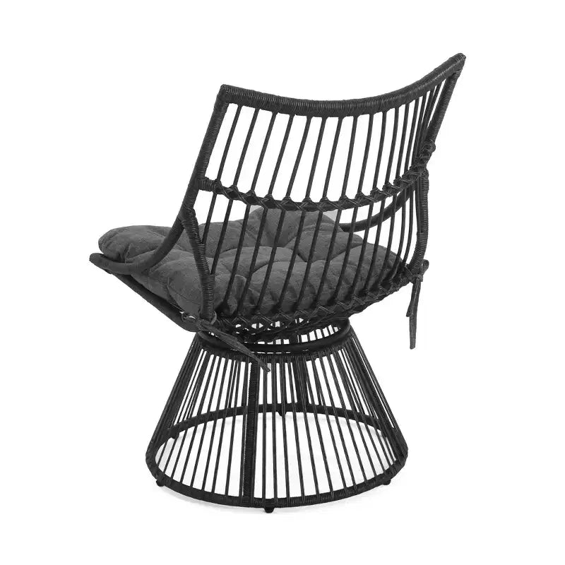 GDFStudio Apulia Bohemian Outdoor Wicker Club Chair with Cushions