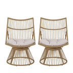 GDFStudio Apulia Bohemian Outdoor Wicker Club Chair with Cushions