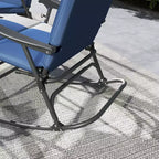 Set di 2 sedie a dondolo da esterno Outsunny, set di sedie a dondolo pieghevoli con capacità di 180 kg, seduta ampia, schienale alto imbottito per patio, portico