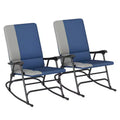Outsunny Outdoor Rocking Chairs Set of 2, Folding Rocking Chair Set with 400 lbs. Capacity, Wide Seat, Padded High Back for Patio, Porch