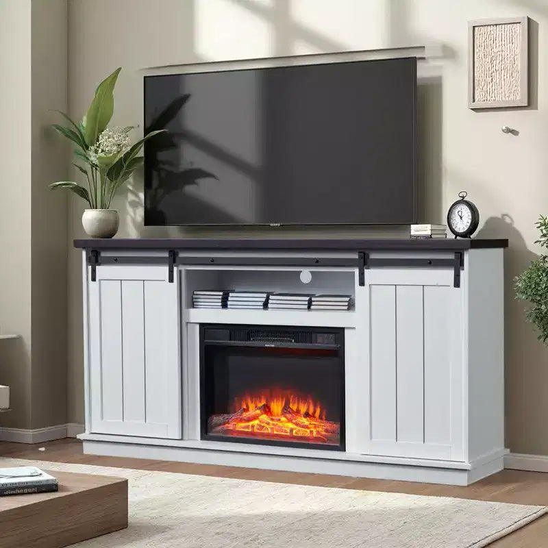 EROMMY 63 Tv Stand For Tvs Up To 80 With Open Storage Shelves And Cabinets