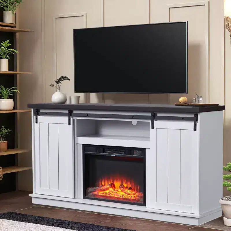 EROMMY 63 Tv Stand For Tvs Up To 80 With Open Storage Shelves And Cabinets