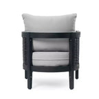 Christopher Knight Home Burchett Outdoor Acacia Wood and Rattan Club Chair with Cushions