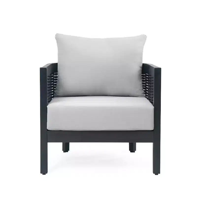 Christopher Knight Home Burchett Sedia Club da Esterno in Legno di Acacia e Rattan con Cuscini