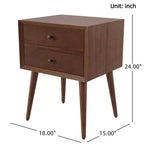 Christopher Knight Home Caesar Mid-Century Modern Acacia Wood Nightstand with 2 Drawers