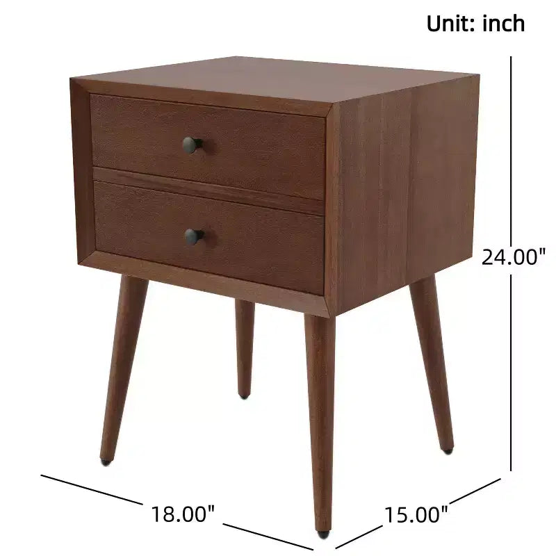 Christopher Knight Home Caesar Mid-Century Modern Acacia Wood Nightstand with 2 Drawers