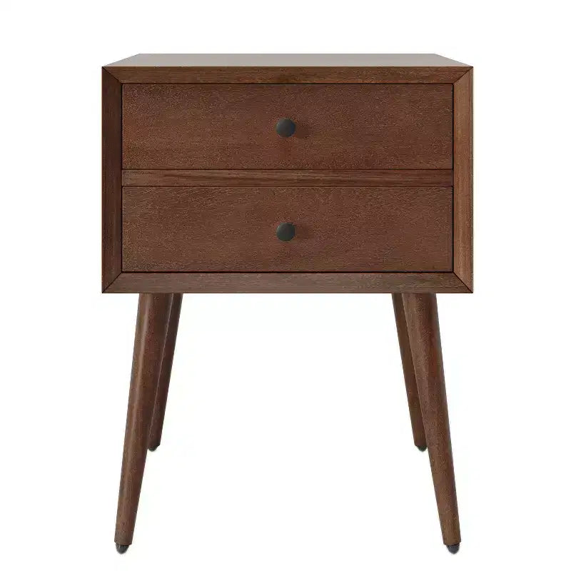 Christopher Knight Home Caesar Mid-Century Modern Acacia Wood Nightstand with 2 Drawers