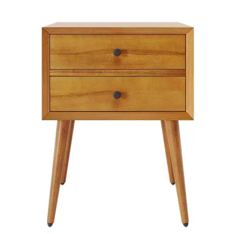 Christopher Knight Home Caesar Mid-Century Modern Acacia Wood Nightstand with 2 Drawers