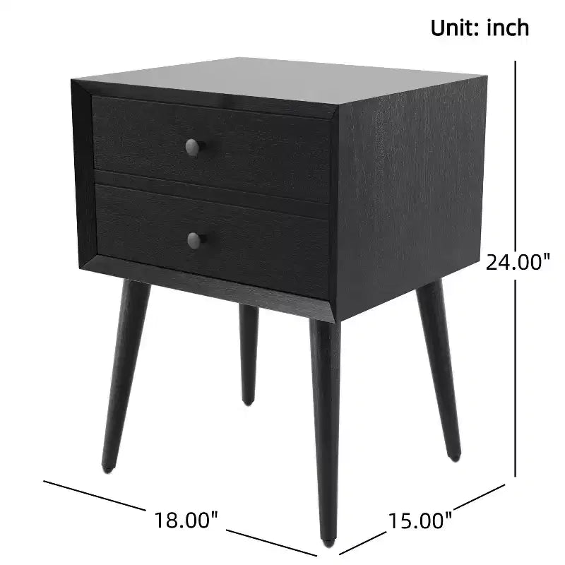 Christopher Knight Home Caesar Mid-Century Modern Acacia Wood Nightstand with 2 Drawers