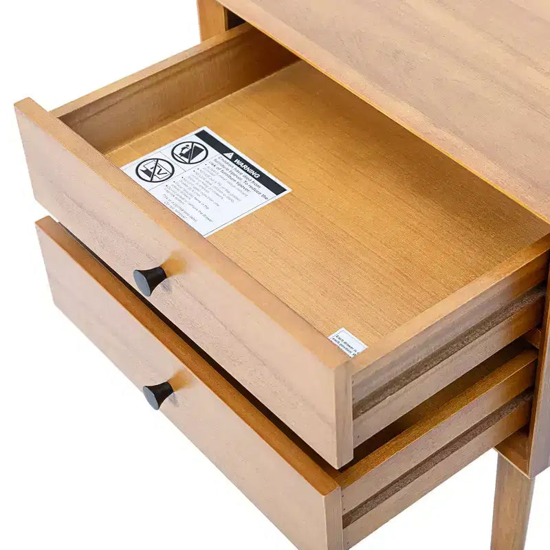 Christopher Knight Home Caesar Mid-Century Modern Acacia Wood Nightstand with 2 Drawers