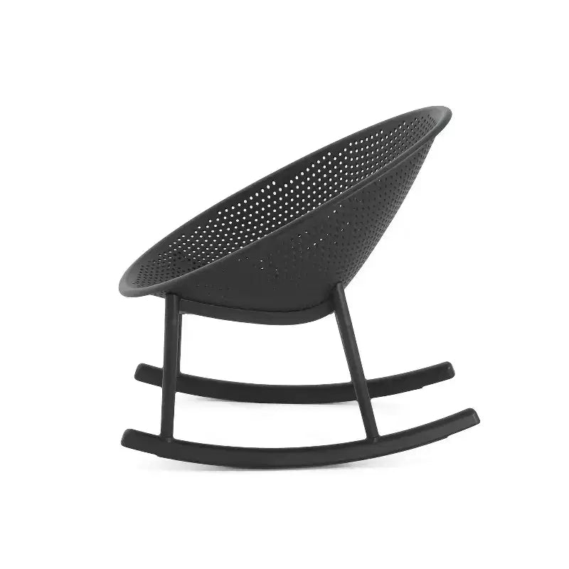 Sedia a dondolo GDFStudio Edmont da esterno in plastica di polipropilene con timpano
