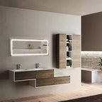 PexFix 16 in. W x 63 in. H Modern Full Length Rectangular Frameless Mirror With Rounded Corner in White