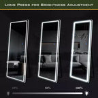 PexFix 16 in. W x 63 in. H Modern Full Length Rectangular Frameless Mirror With Rounded Corner in White