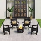 WestinTrends Outdoor Patio HDPE Adirondack Dining Arm Chairs (Set of 4)