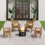 WestinTrends Outdoor Patio HDPE Adirondack Dining Arm Chairs (Set of 4)