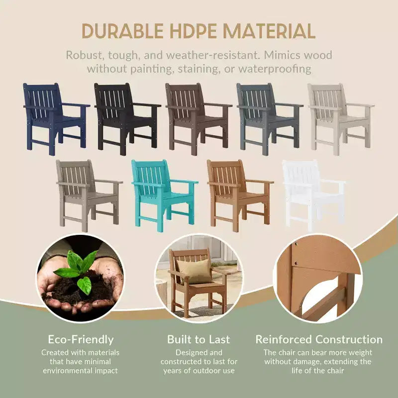WestinTrends Outdoor Patio HDPE Adirondack Dining Arm Chairs (Set of 4)