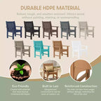 WestinTrends Outdoor Patio HDPE Adirondack Dining Arm Chairs (Set of 4)