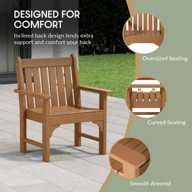 WestinTrends Outdoor Patio HDPE Adirondack Dining Arm Chairs (Set of 4)
