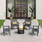 WestinTrends Outdoor Patio HDPE Adirondack Dining Arm Chairs (Set of 4)