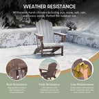 WestinTrends Highland Outdoor Patio HDPE Adirondack Chair With Cup Holder and Table Set