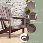 WestinTrends Highland Outdoor Patio HDPE Adirondack Chair With Cup Holder and Table Set