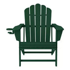 WestinTrends Highland Outdoor Patio HDPE Adirondack Chair With Cup Holder and Table Set